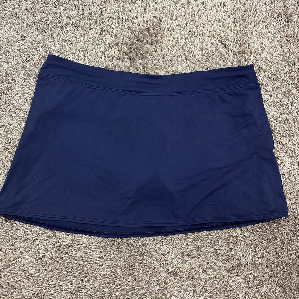 Lands End Swim Skirt‎ Bottoms Size 18 Blue With Built In Briefs